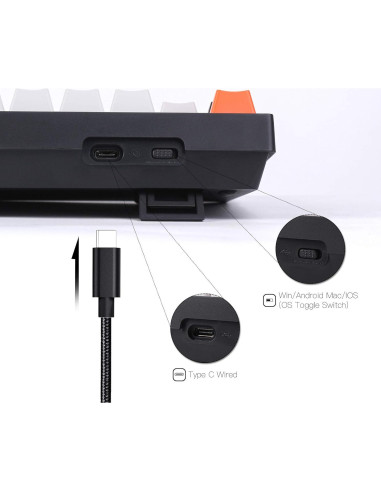 Teclado Mecánico Cableado Keychron C2 104 Teclas LED Blanca