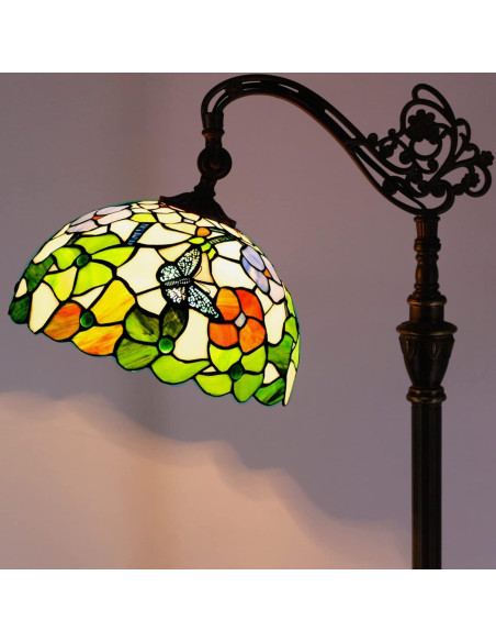 Lámpara de Pie Tiffany ZJART Vidrio Templado 170 cm Ajustable Lámpara de Pie Tiffany ZJART Vidrio Templado 170 cm Ajustable