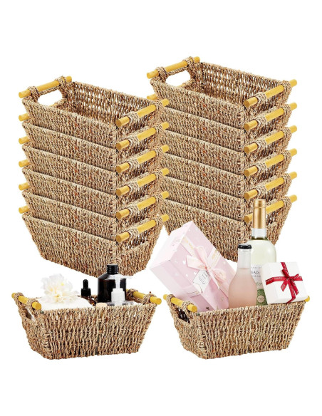 Cestas de Mimbre Marsui 6 Pcs 22.86x15.24x10.16 cm Cestas de Mimbre Marsui 6 Pcs 22.86x15.24x10.16 cm