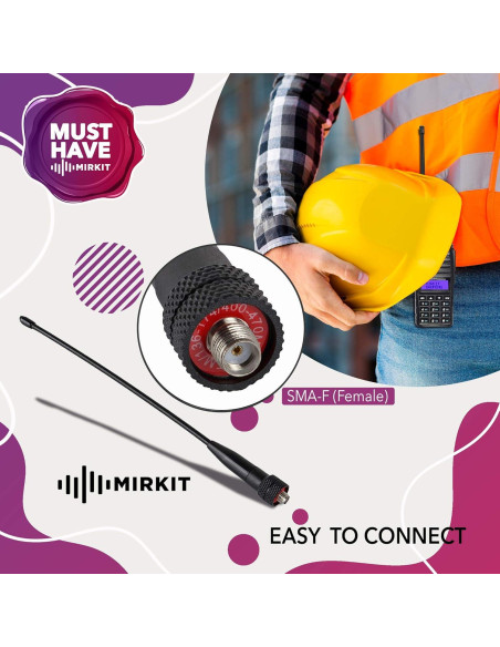Antena SMA Femenina Mirkit MP-701 21 cm VHF/UHF 50W Antena SMA Femenina Mirkit MP-701 21 cm VHF/UHF 50W