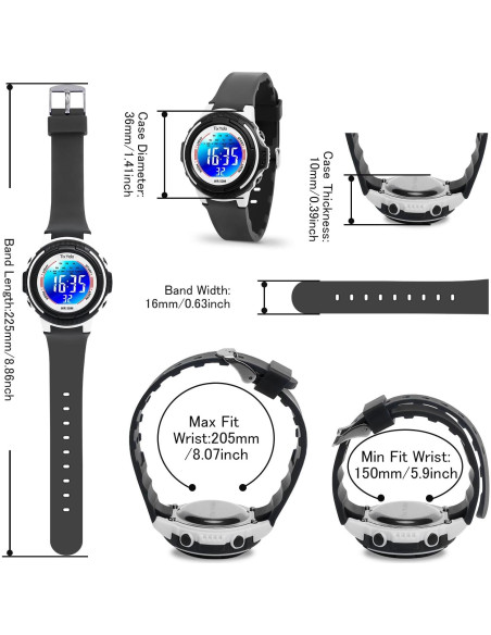 Reloj Digital Infantil TixYolo 50M Impermeable con Luz 7 Colores Reloj Digital Infantil TixYolo 50M Impermeable con Luz 7 Colores