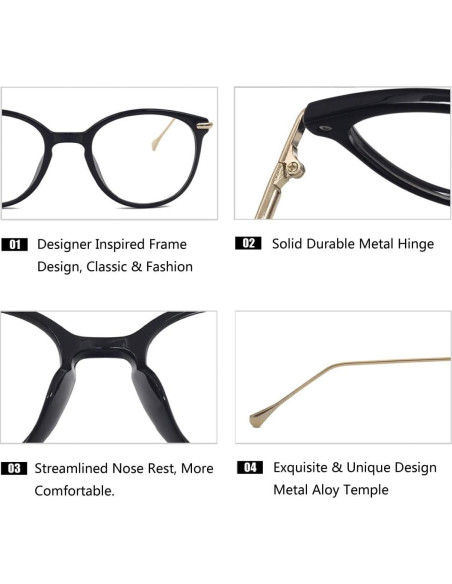 Gafas Redondas Vintage COASION CA7013 Lentes Claros 48mm Gafas Redondas Vintage COASION CA7013 Lentes Claros 48mm