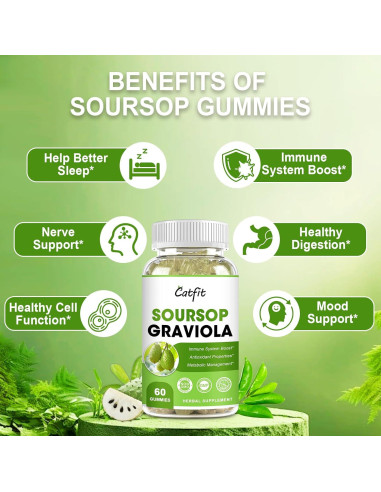 Gomitas de Graviola Catfit 60 Unidades - Antioxidante y Vegano