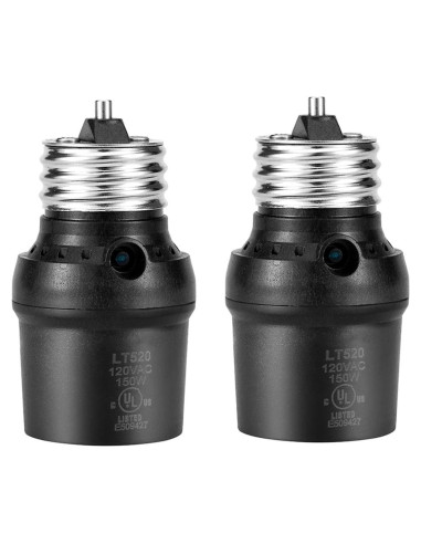 Enchufe Sensor de Luz Mighmia E26 E27 2 Piezas 150W