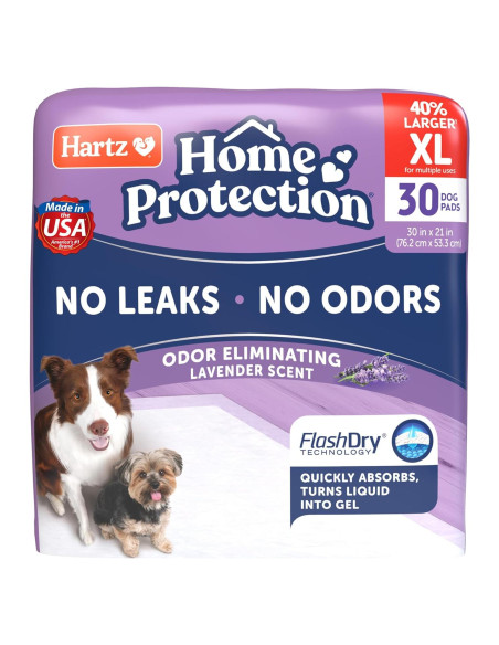 Almohadillas para Perros Hartz 30 Conteo XL Aroma Lavanda Almohadillas para Perros Hartz 30 Conteo XL Aroma Lavanda