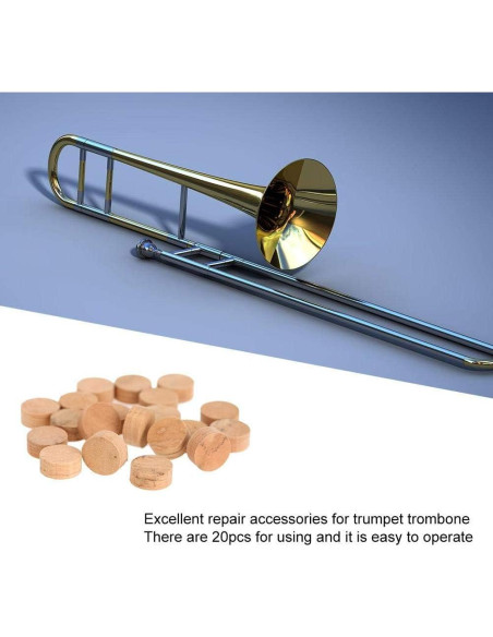 Almohadillas de Corcho para Trompeta y Trombón - 20 Piezas 9.5 mm Almohadillas de Corcho para Trompeta y Trombón - 20 Piezas 9.5 mm