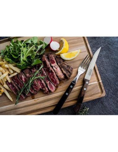 Cuchillo de Carne Tramontina 21 cm Acero Inoxidable Pakkawood