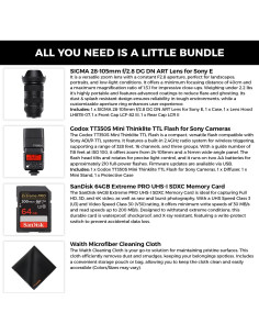 Lente Sigma 28-105mm f/2.8 DG DN Art para Sony E + Flash Godox TT350S + Tarjeta SD 64GB 2