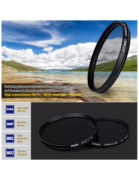 Filtro Polarizador CPL ZOMEI 62mm para Cámaras DSLR Filtro Polarizador CPL ZOMEI 62mm para Cámaras DSLR