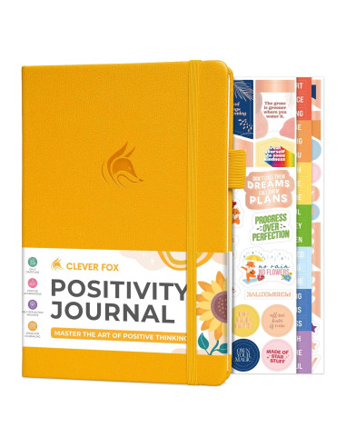 Diario de Positividad Clever Fox A5 Amarillo - Gratitud y Afirmaciones