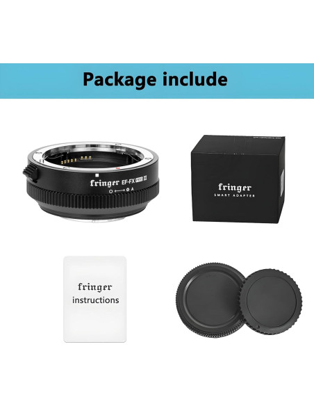 Adaptador de lente Fringer EF-FX PRO III para Fujifilm X-T5/X-T50 Adaptador de lente Fringer EF-FX PRO III para Fujifilm X-T5/X-T50