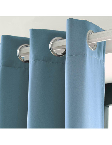 Cortinas Opacas Aislantes Térmicas LA PALMA 132x160 cm Azul Piedra