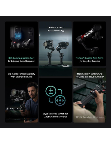 Estabilizador DJI RS 4 Combo para cámaras DSLR y sin espejo Estabilizador DJI RS 4 Combo para cámaras DSLR y sin espejo