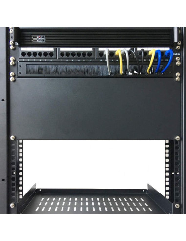 Panel de gestión de cables 1U JINGCHENGMEI negro para rack 19"