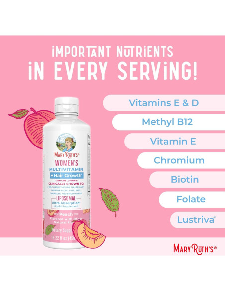 Multivitamina Liposomal MaryRuth para Mujeres 448.5ml - Biotina 10000mcg Multivitamina Liposomal MaryRuth para Mujeres 448.5ml - Biotina 10000mcg