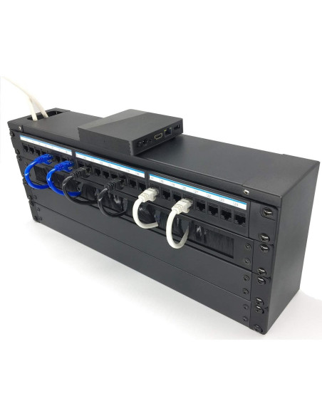 Panel de gestión de cables 1U JINGCHENGMEI negro para rack 19" Panel de gestión de cables 1U JINGCHENGMEI negro para rack 19"
