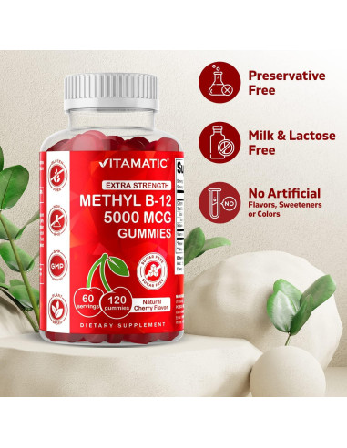 Vitamatic Gominolas Vitamina B12 Extra Fuerte 5000 mcg - 120 Unidades