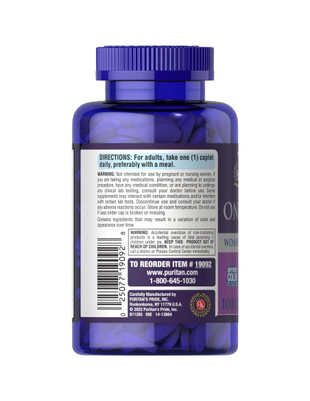 Multivitaminas Diarias para Mujeres Puritan's Pride 100 Tabletas Multivitaminas Diarias para Mujeres Puritan's Pride 100 Tabletas