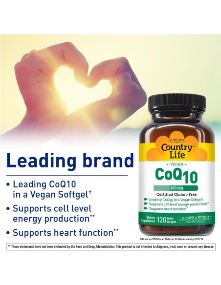Suplemento CoQ10 Country Life 100mg 120 Gelatinas Blandas Suplemento CoQ10 Country Life 100mg 120 Gelatinas Blandas