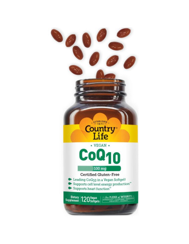 Suplemento CoQ10 Country Life 100mg 120 Gelatinas Blandas