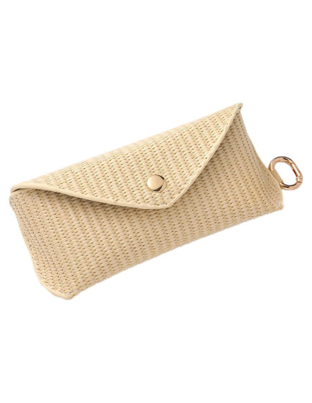 Funda de Gafas de Ratán Tejido Leinuosen Beige para Mujeres Funda de Gafas de Ratán Tejido Leinuosen Beige para Mujeres