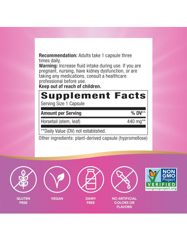 Hierba de Cola de Caballo Nature's Way 440 mg 100 Cápsulas Veganas