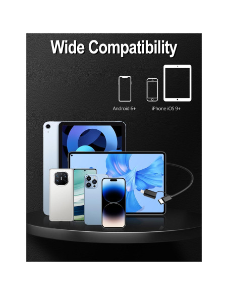 Cámara Endoscópica Doble Lente Ferdiiz 1920P HD 5m IP67 Cámara Endoscópica Doble Lente Ferdiiz 1920P HD 5m IP67