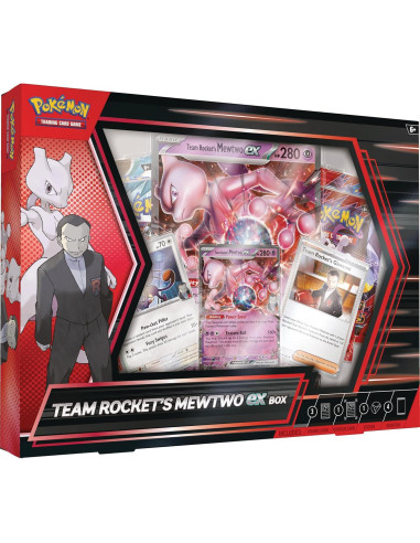 Caja Mewtwo ex Team Rocket TCG Pokémon - 4 Paquetes + Promos