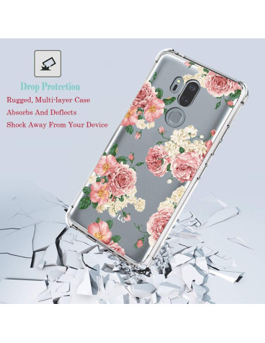 Funda Protectora TPU Floral Rosa para LG G7 ThinQ 2018
