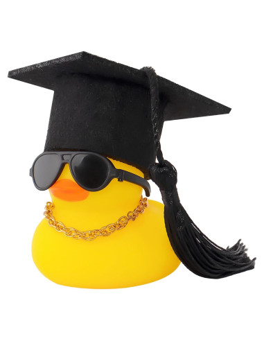 Pato de Goma Decorativo Wonuu con Sombrero de Graduación 6cm