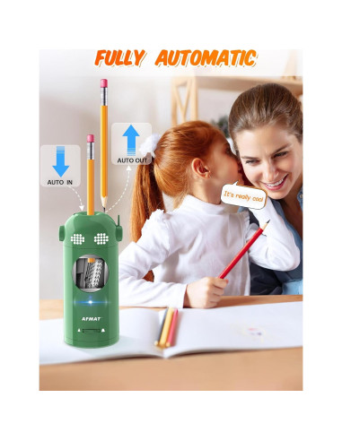 Sacapuntas Eléctrico Automático AFMAT Verde 7-11.5mm