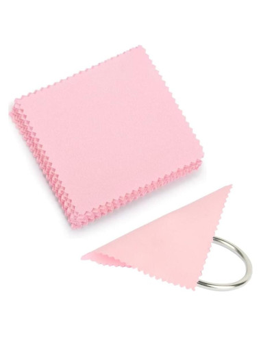 Paño de limpieza de joyas JFFX rosa 20 piezas 8x8 cm