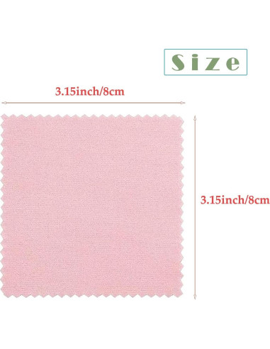 Paño de limpieza de joyas JFFX rosa 20 piezas 8x8 cm