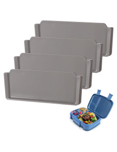 Divisores de Caja de Almuerzo Lasuroa 4 Piezas Grises BPA-Free