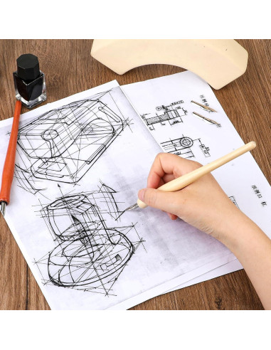 Juego de Caligrafía EupHHonycs 14 Piezas con Puntas Reemplazables