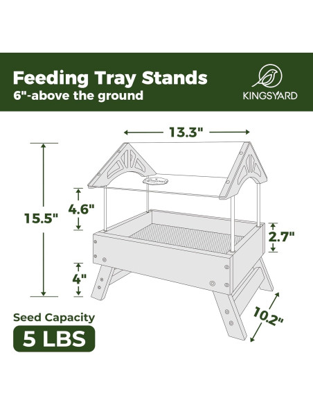 Comedero para Aves de Tierra Kingsyard Verde 2.27 kg Duradero Comedero para Aves de Tierra Kingsyard Verde 2.27 kg Duradero
