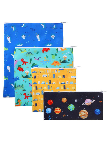 Bolsas de Sándwich Reutilizables Paterr 4 Pcs Dinosaurio Bolsas de Sándwich Reutilizables Paterr 4 Pcs Dinosaurio