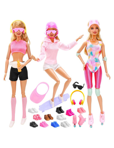 Conjunto de Ropa y Accesorios para Muñecas 26 Piezas HONLAELLA