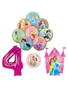 Ramo de Globos Anagram Princesa 4to Cumpleaños 10 Piezas