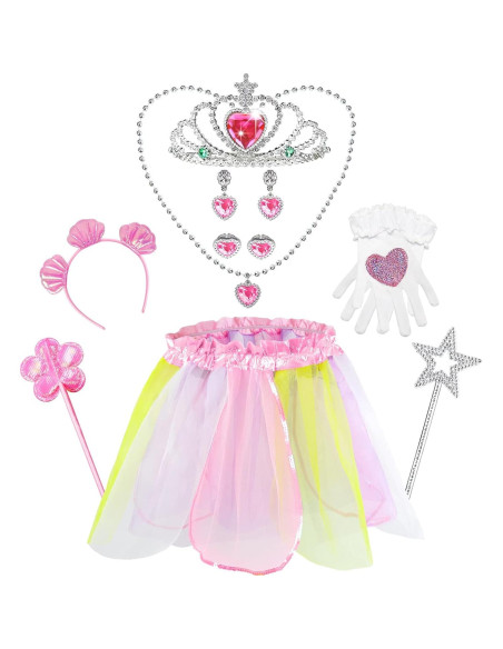 Conjunto de Disfraces para Niñas Jeowoqao 25pcs Hada y Sirena Conjunto de Disfraces para Niñas Jeowoqao 25pcs Hada y Sirena