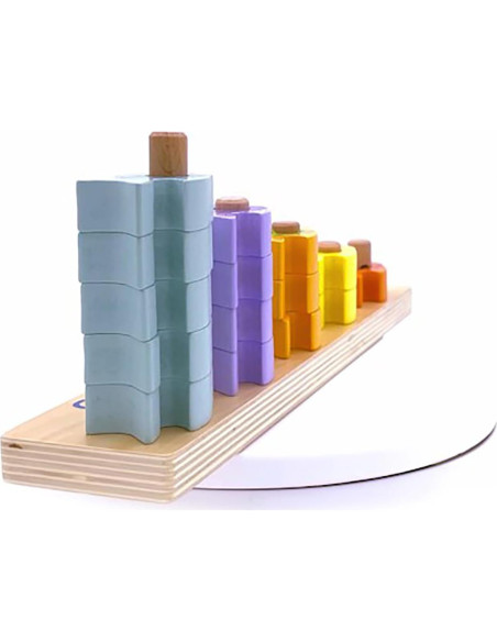 Juguete de Apilamiento de Madera Juguetes de Naranja - Peces Contando hasta 5 Juguete de Apilamiento de Madera Juguetes de Naranja - Peces Contando hasta 5