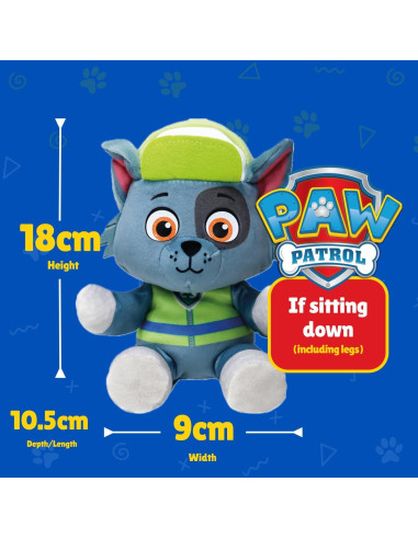 Peluche Ty Paw Patrol Rocky 20 cm Suave para Coleccionar