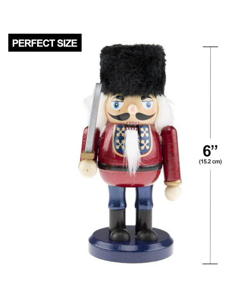 Nutcracker de Madera Clever Creations Guerrero 15.24 cm Nutcracker de Madera Clever Creations Guerrero 15.24 cm