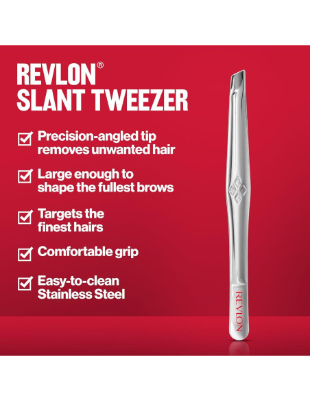 Pinzas de Depilación Revlon Punta Inclinada Acero Inoxidable Pinzas de Depilación Revlon Punta Inclinada Acero Inoxidable