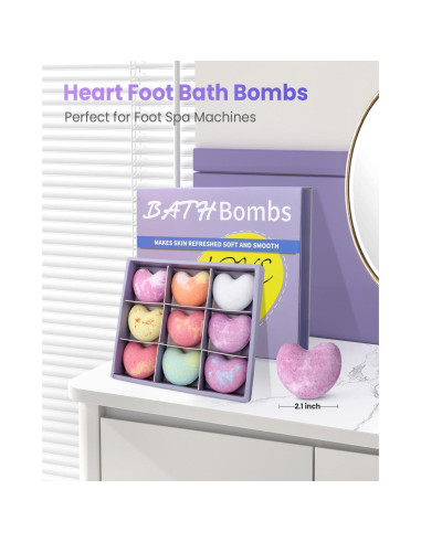 Set de 9 Bombas de Baño Orgánicas para Pies PUBOO - Aromas Relajantes