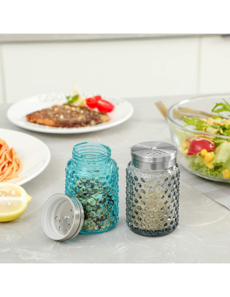 Conjunto de Sal y Pimienta Everest de Vidrio 118 ml con Tapa de Acero Conjunto de Sal y Pimienta Everest de Vidrio 118 ml con Tapa de Acero