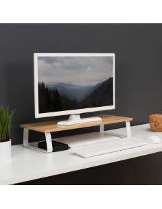 Soporte de Monitor VIVO 60.4 cm Madera Clara Ergonomico 2