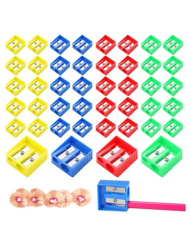 240 Sacapuntas Doble Agujero Maitys de Plástico para Niños