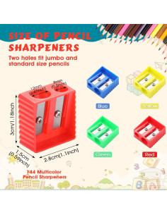 240 Sacapuntas Doble Agujero Maitys de Plástico para Niños 2