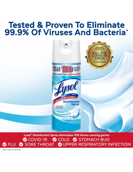 Lysol Spray Desinfectante Antibacteriano Lino Fresco 370ml (Paquete de 2) Lysol Spray Desinfectante Antibacteriano Lino Fresco 370ml (Paquete de 2)